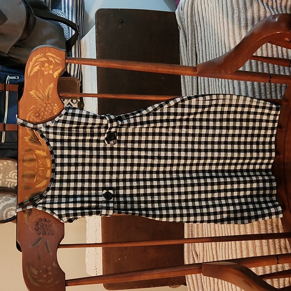 Plaid Black and White 90s Dress